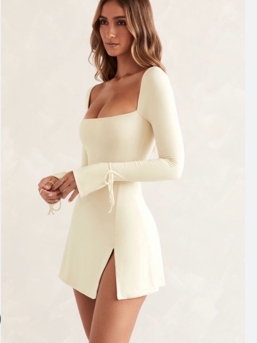 OH POLLY BAIZE SQUARE NECK DRESS